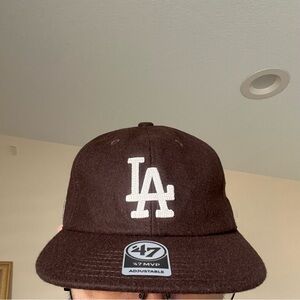 Hidden NY x ’47 Brand New LA Dodgers Brown Wool Snapback Hat OSFA Limited